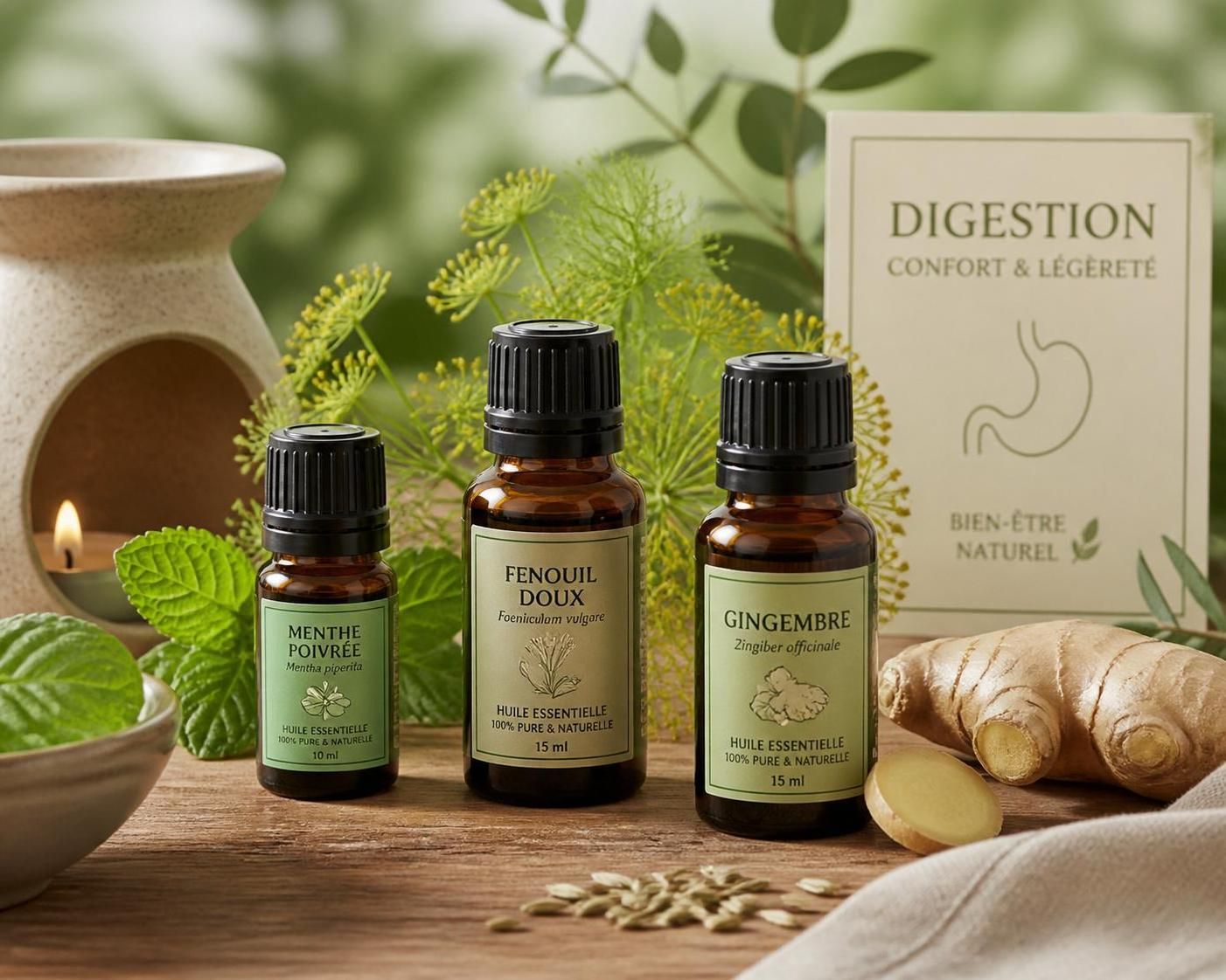 découvrez comment les huiles essentielles peuvent favoriser une digestion harmonieuse et apaiser votre ventre grâce à leurs bienfaits naturels.