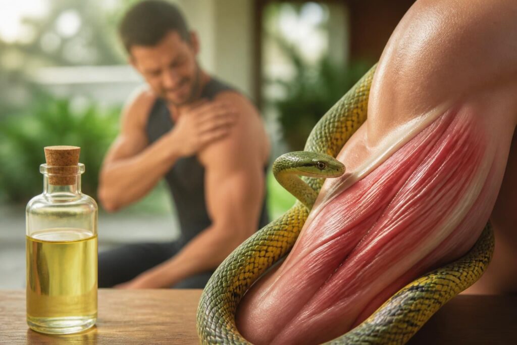 découvrez les bienfaits de l'huile de serpent pour soulager efficacement vos douleurs musculaires grâce à ses propriétés naturelles apaisantes et anti-inflammatoires.