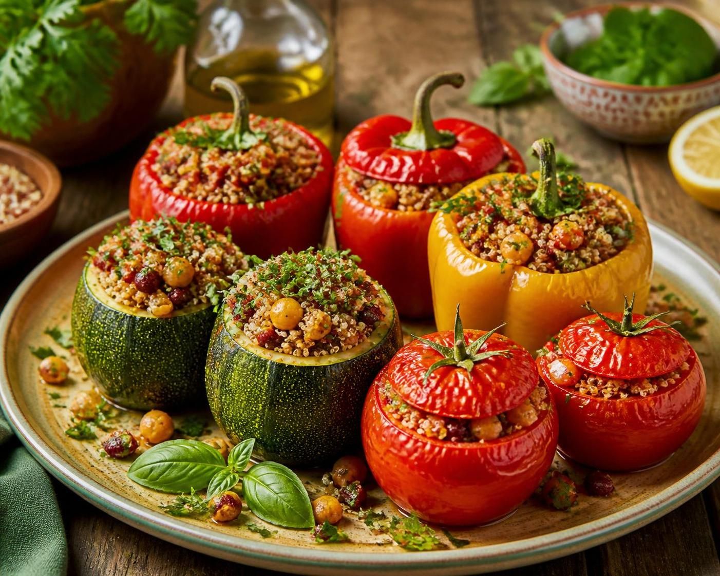 découvrez nos recettes savoureuses de légumes farcis végétariens, parfaites pour un repas équilibré, sain et gourmand.