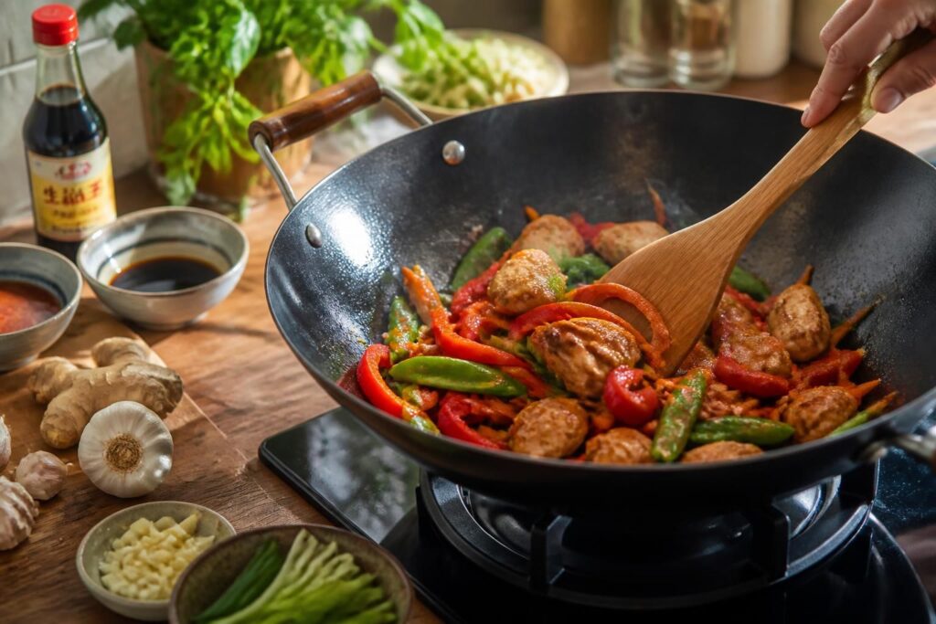 découvrez notre recette de poulet au wok avec légumes, facile et rapide à préparer, pour un repas savoureux et équilibré. astuces incluses pour réussir votre plat en un rien de temps !