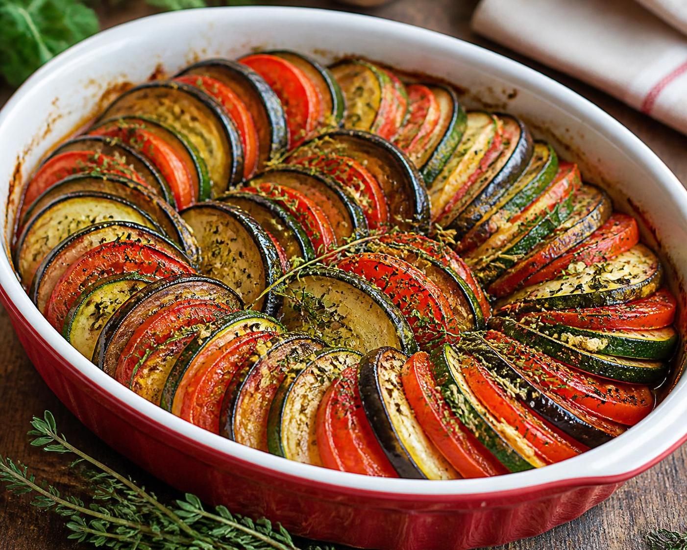 découvrez le tian de légumes à l’italienne, un plat coloré et savoureux qui sublime les légumes méditerranéens avec des herbes aromatiques et une cuisson parfaite.