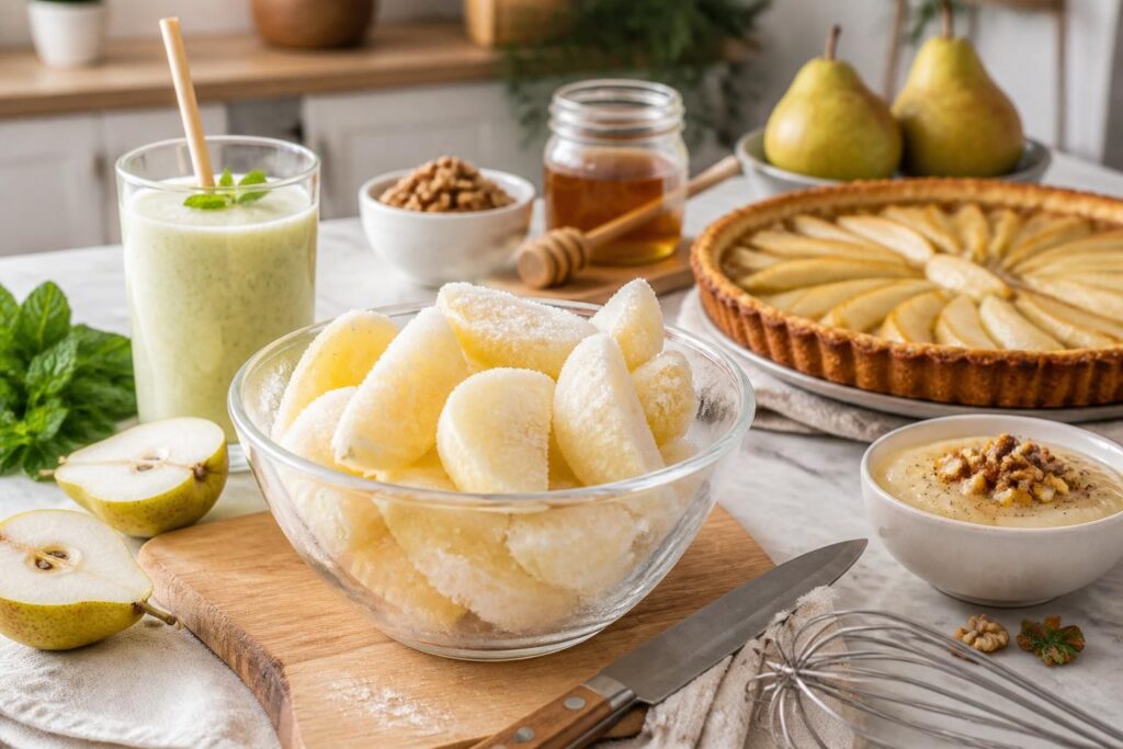découvrez des recettes savoureuses et des astuces pratiques pour cuisiner avec des poires congelées. transformez vos fruits en desserts gourmands et faciles à préparer.