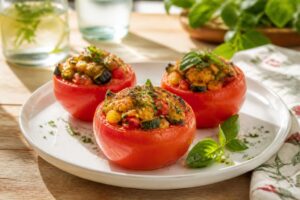découvrez notre recette légère de tomates farcies aux légumes, parfaite pour sublimer vos repas d'été avec saveurs et fraîcheur.
