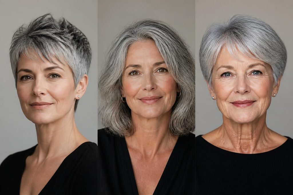 découvrez des idées de coupes de cheveux spécialement adaptées aux femmes aux cheveux grisonnants, avec des styles élégants et modernes pour chaque tranche d'âge.