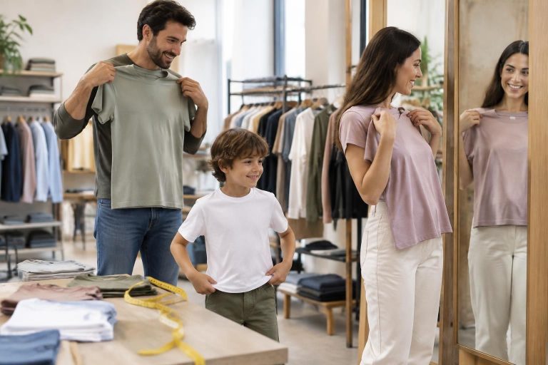 découvrez comment choisir la bonne taille de tee-shirt pour homme, femme et enfant grâce à nos conseils et à un guide des mesures.